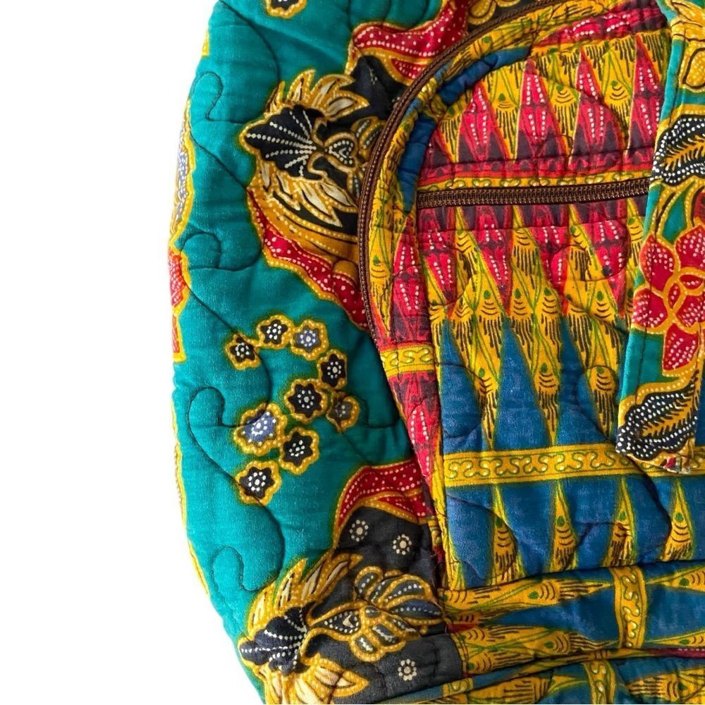 Quilted Drawstring Colorful Patterned Backpack In… - image 4